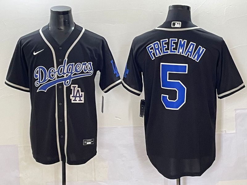 Men 2025 Los Angeles Dodgers #5 Freeman Black Fashion Nike MLB Jersey style 7043